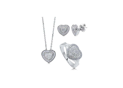 Silver Plated | Micro Pave Pendant Sets